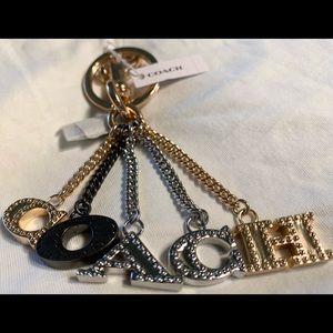 COACH Perforated Bag Charm Gold/Multi